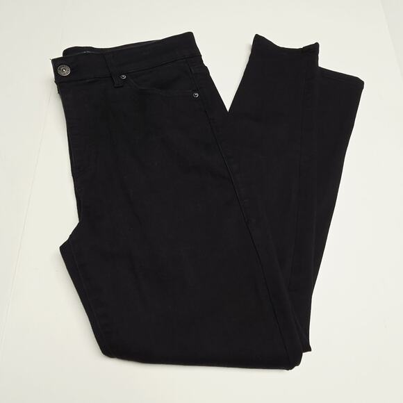 Lularoe Skinny Fit Jeans Size 30 Stretch Denim Solid Black Slimming Womens - Picture 1 of 11